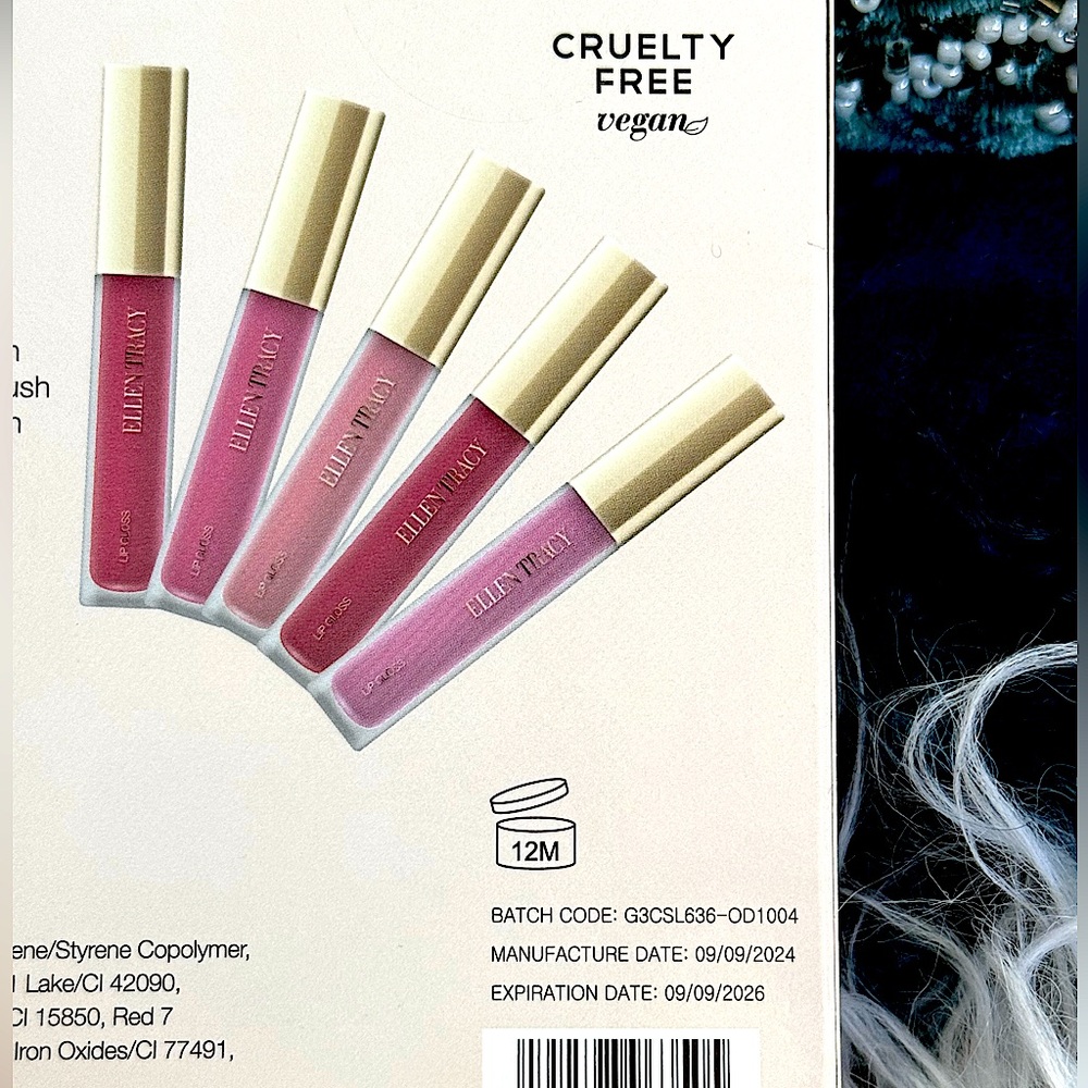 Ellen Tracy Lipgloss Set 5 piece ‘ SHOW OFF ‘ pink and mauve shades new in box - Picture 9 of 12